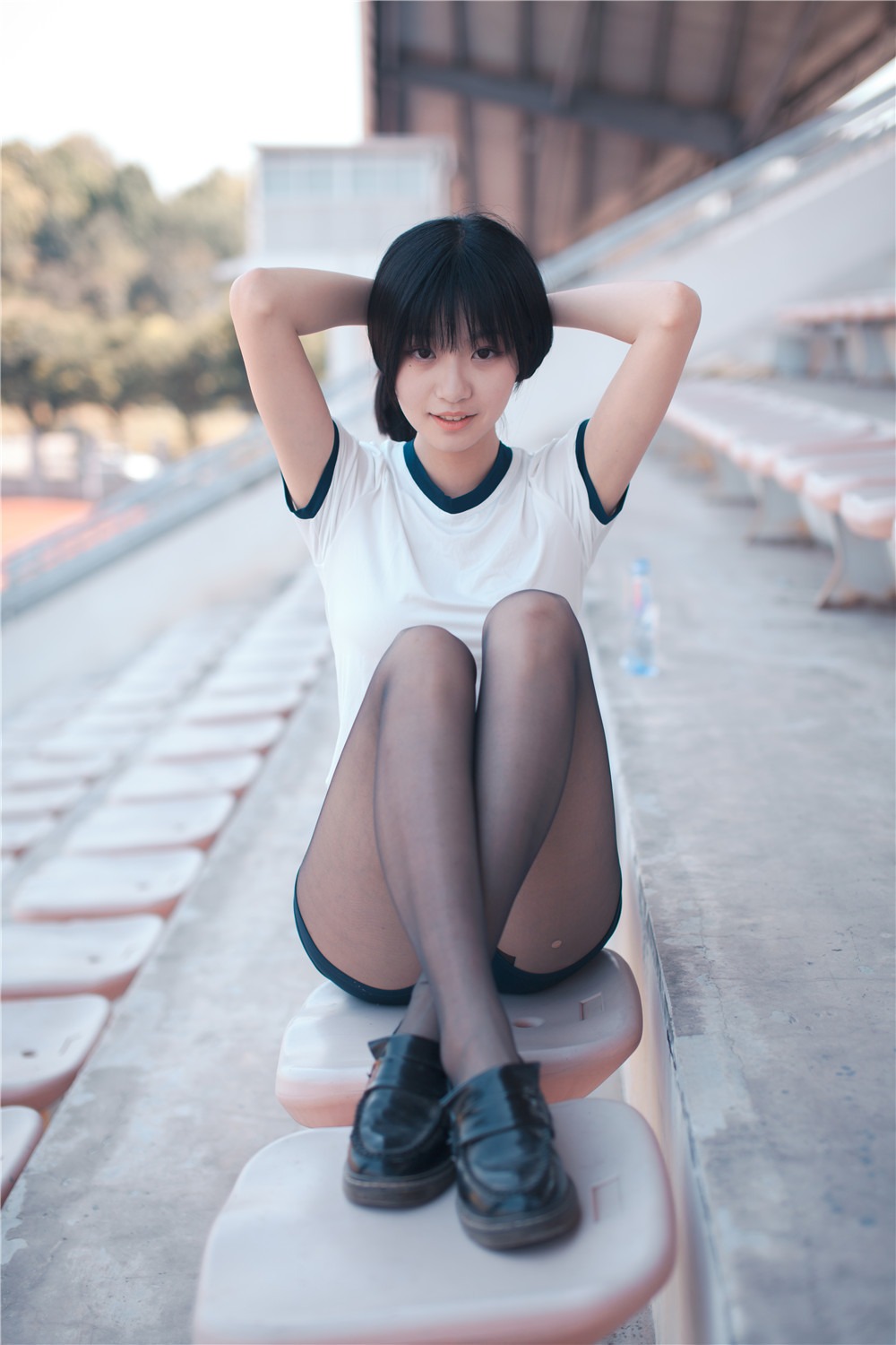 图片[1]-沧霁桔梗 – NO.002 黑丝体操服 [53P]-XikXak